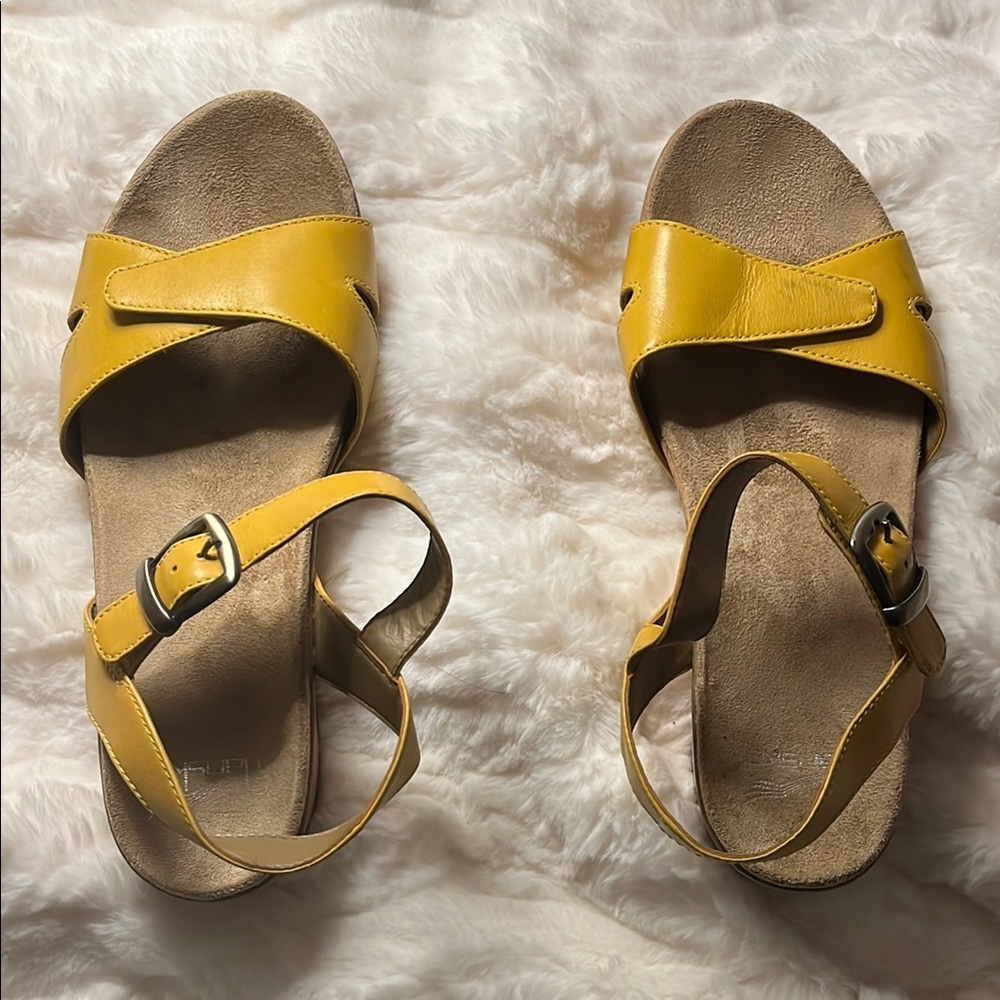 Dansko Yellow Leather Sandals